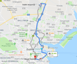 Dublin lotnisko mapa