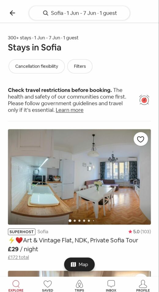 Aplikacje podróżnicze airbnb