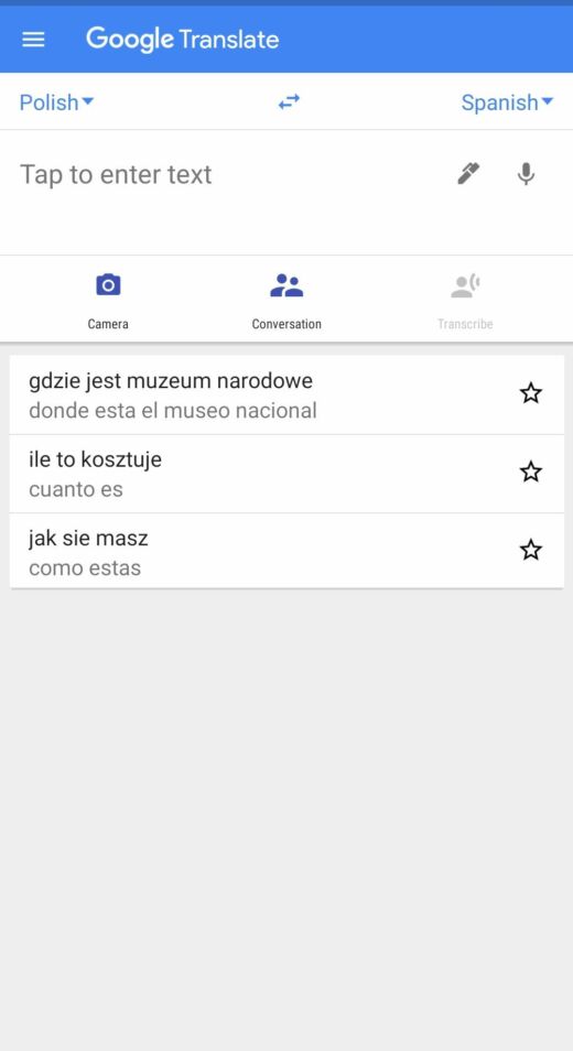 Aplikacje podróżnicze google translator