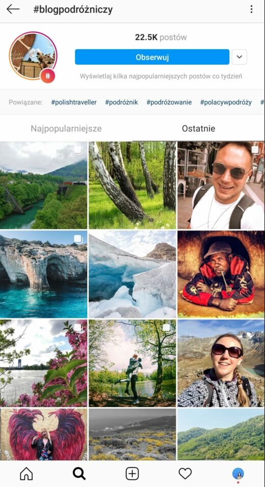 Aplikacje podróżnicze instagram